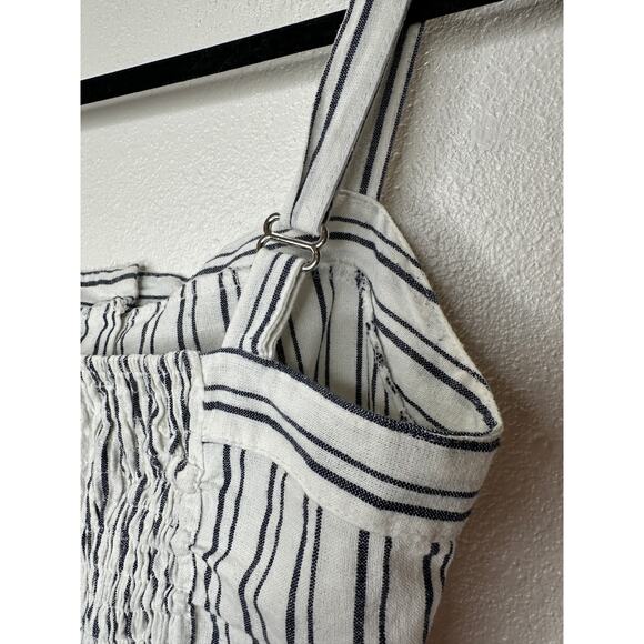 Brandy Melville Astrid White & Black Stripe Button Down Crop Top - Picture 9 of 11